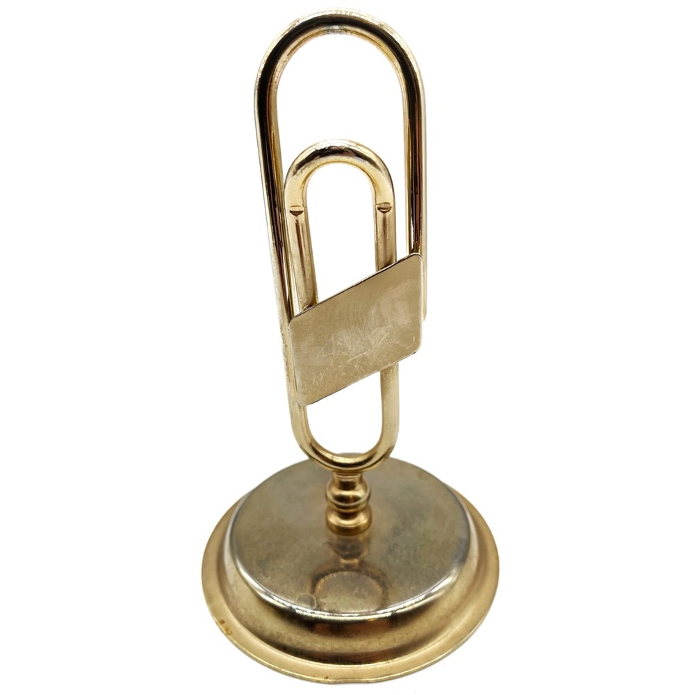 Vintage Brass 5.5” Tall Paperclip Letter Note Holder